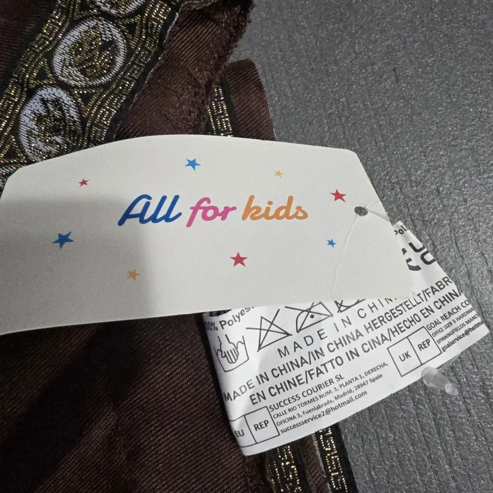 G.C Kids Renaissance Shirt Cloak Belt Medieval Costume Hooded Cape 3-4 Years Cos